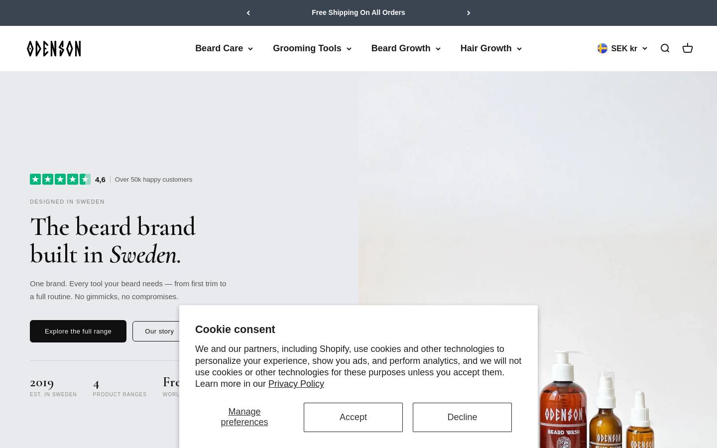 Odenson homepage screenshot