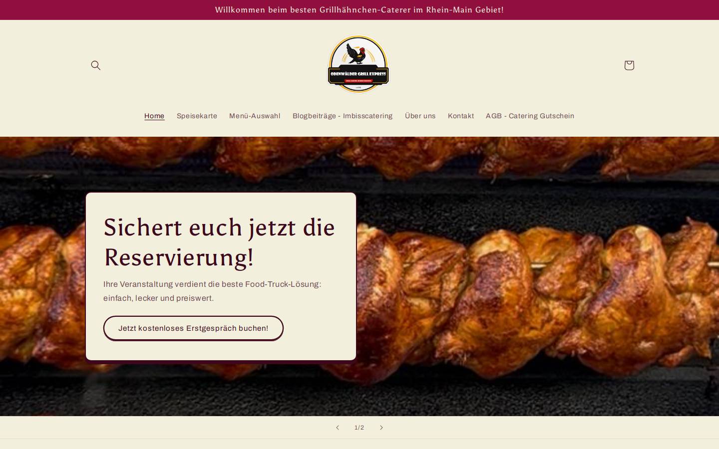 odenwaeldergrillexpress.com homepage screenshot