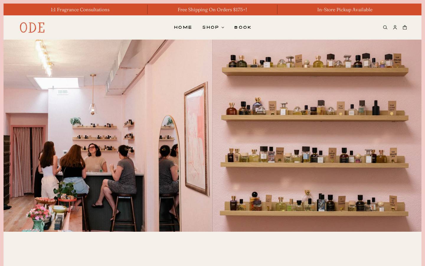 odetoperfume.com homepage screenshot