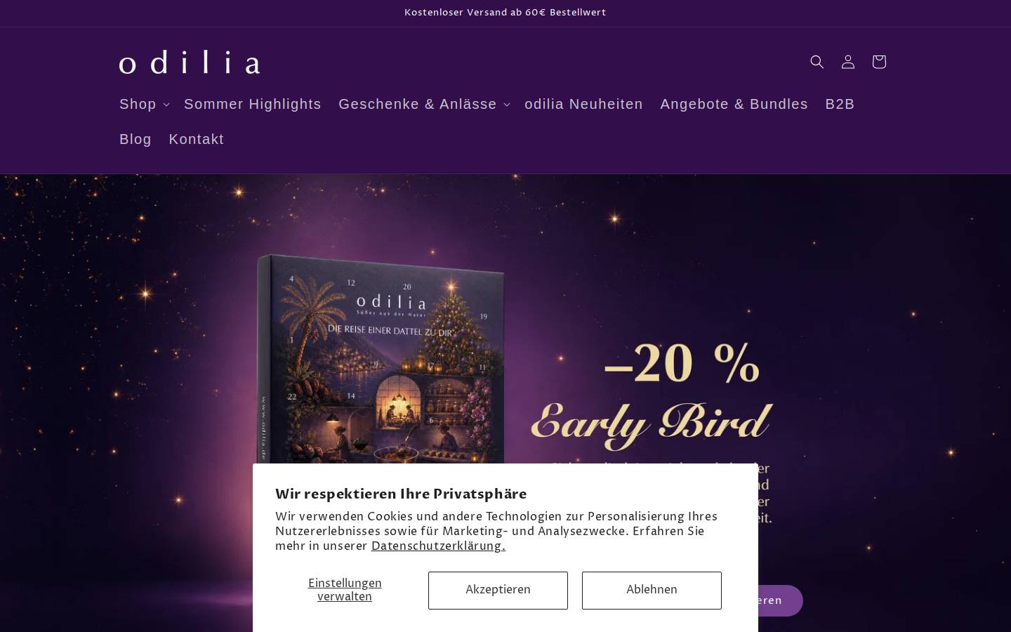 odilia.de homepage screenshot