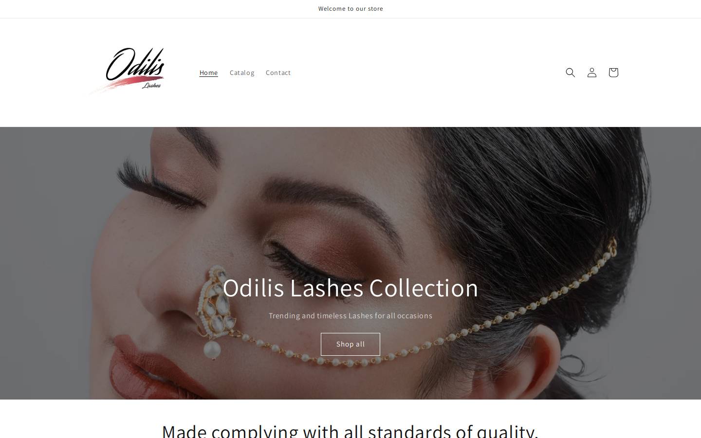 odilislashes.com homepage screenshot