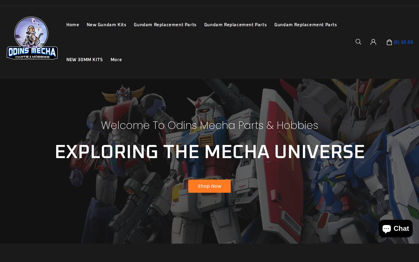 odinsmechapartsandhobbies.com homepage screenshot