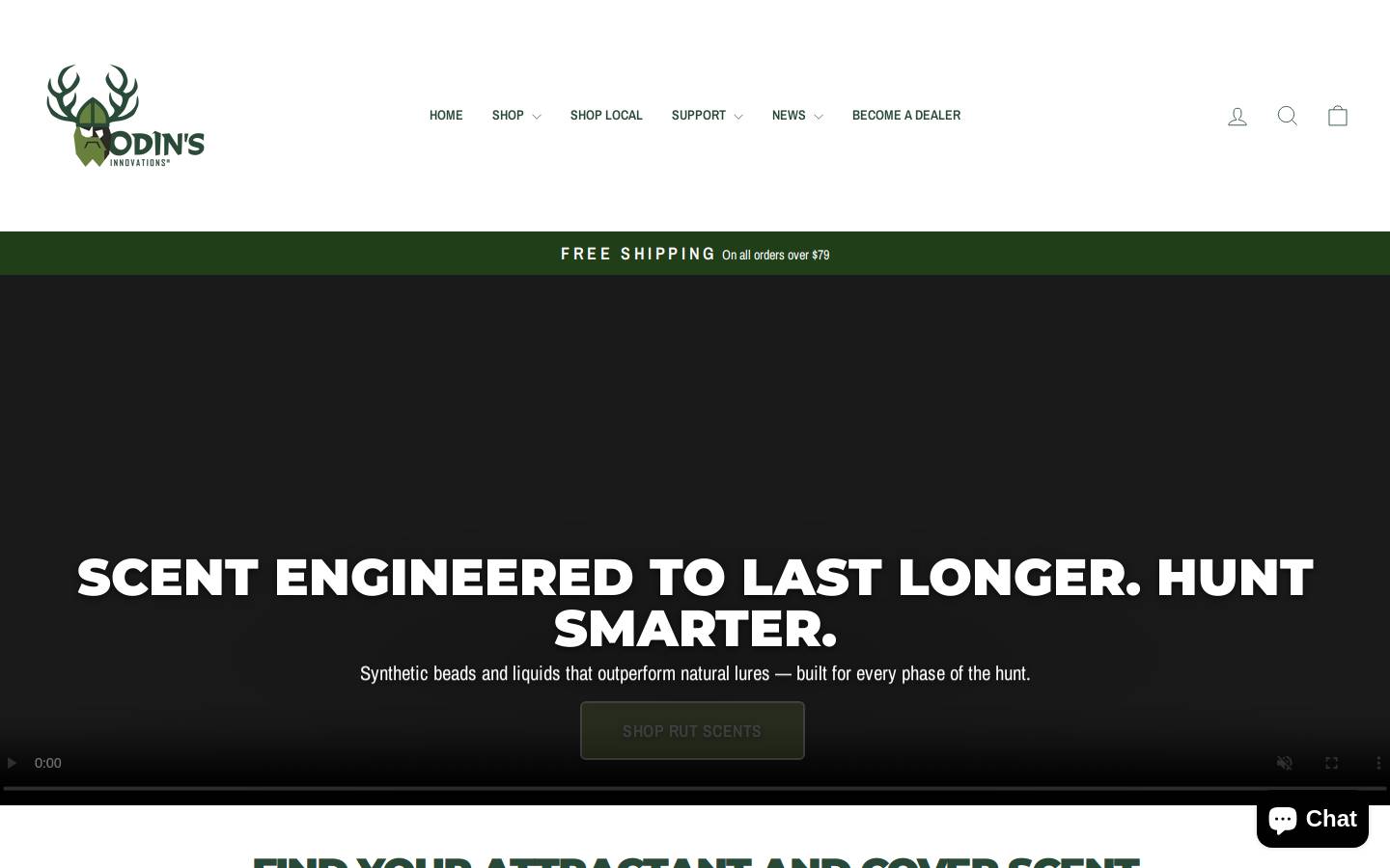 odinsscents.com homepage screenshot