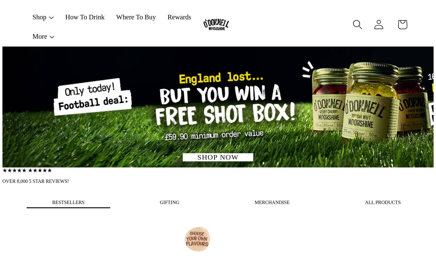 O'Donnell Moonshine UK homepage screenshot