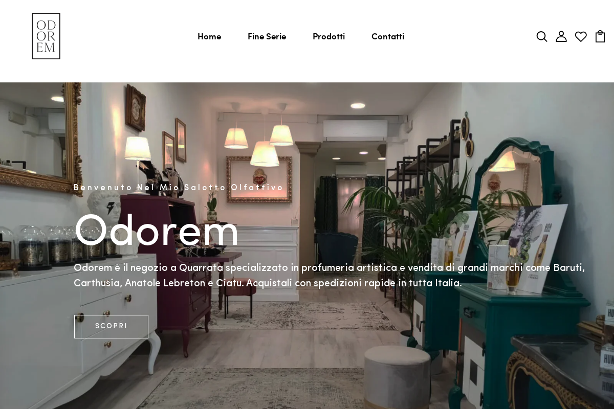 Odorem homepage screenshot