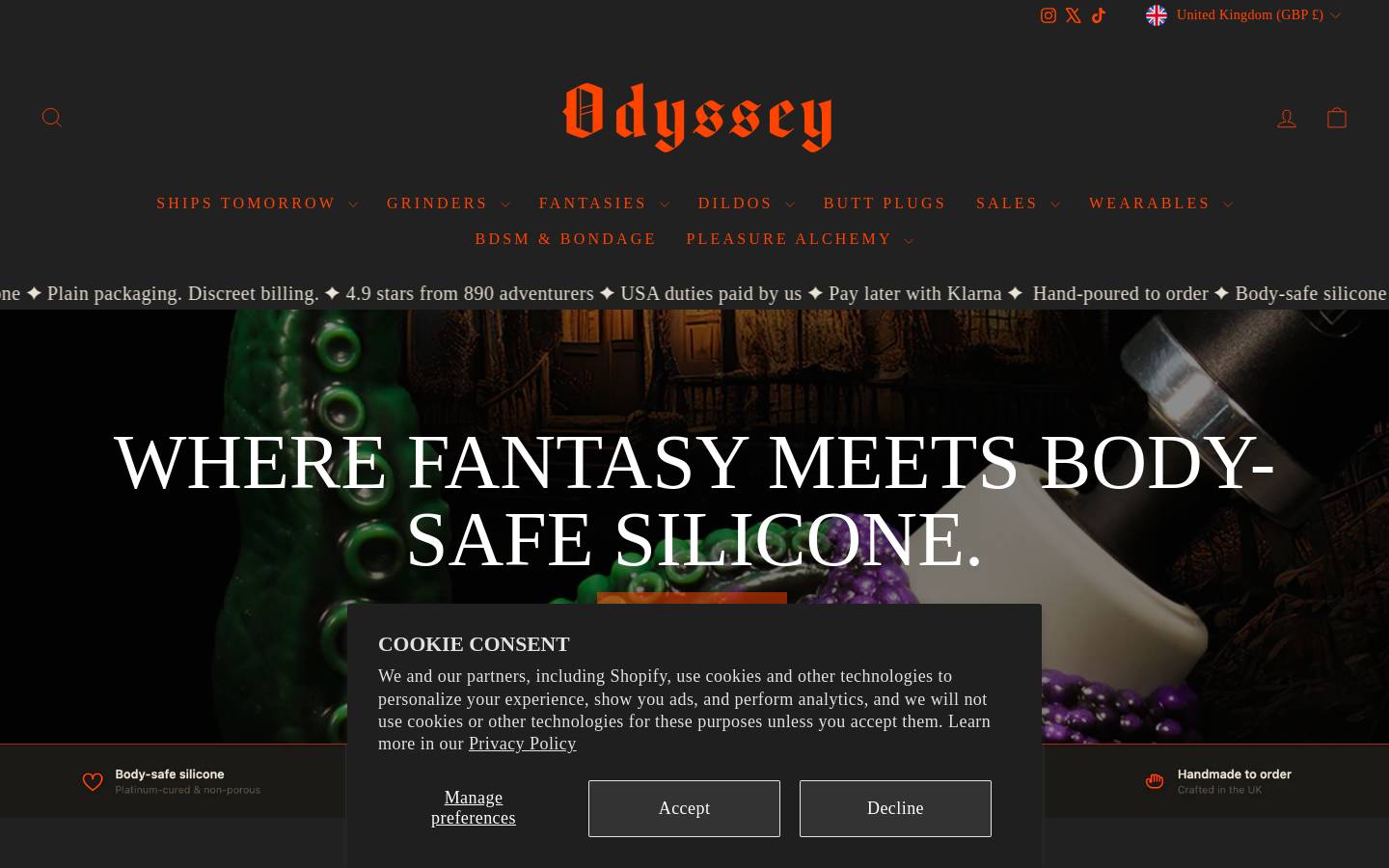 odyssey-toys.com homepage screenshot
