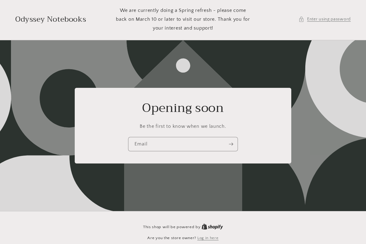odysseynotebooks.com homepage screenshot