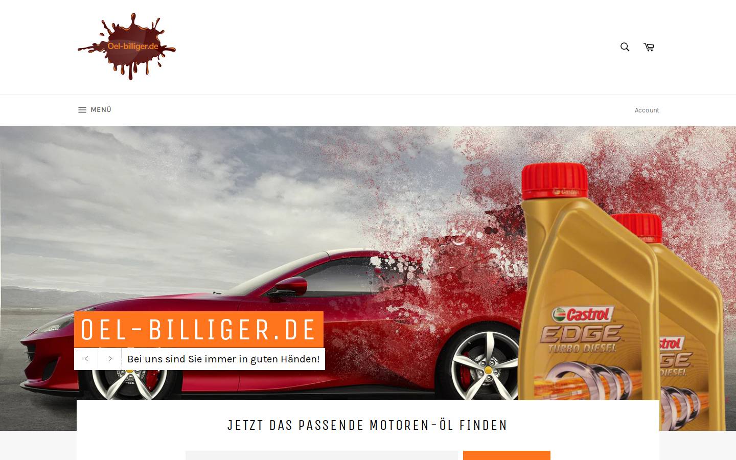 oel-billiger.com homepage screenshot
