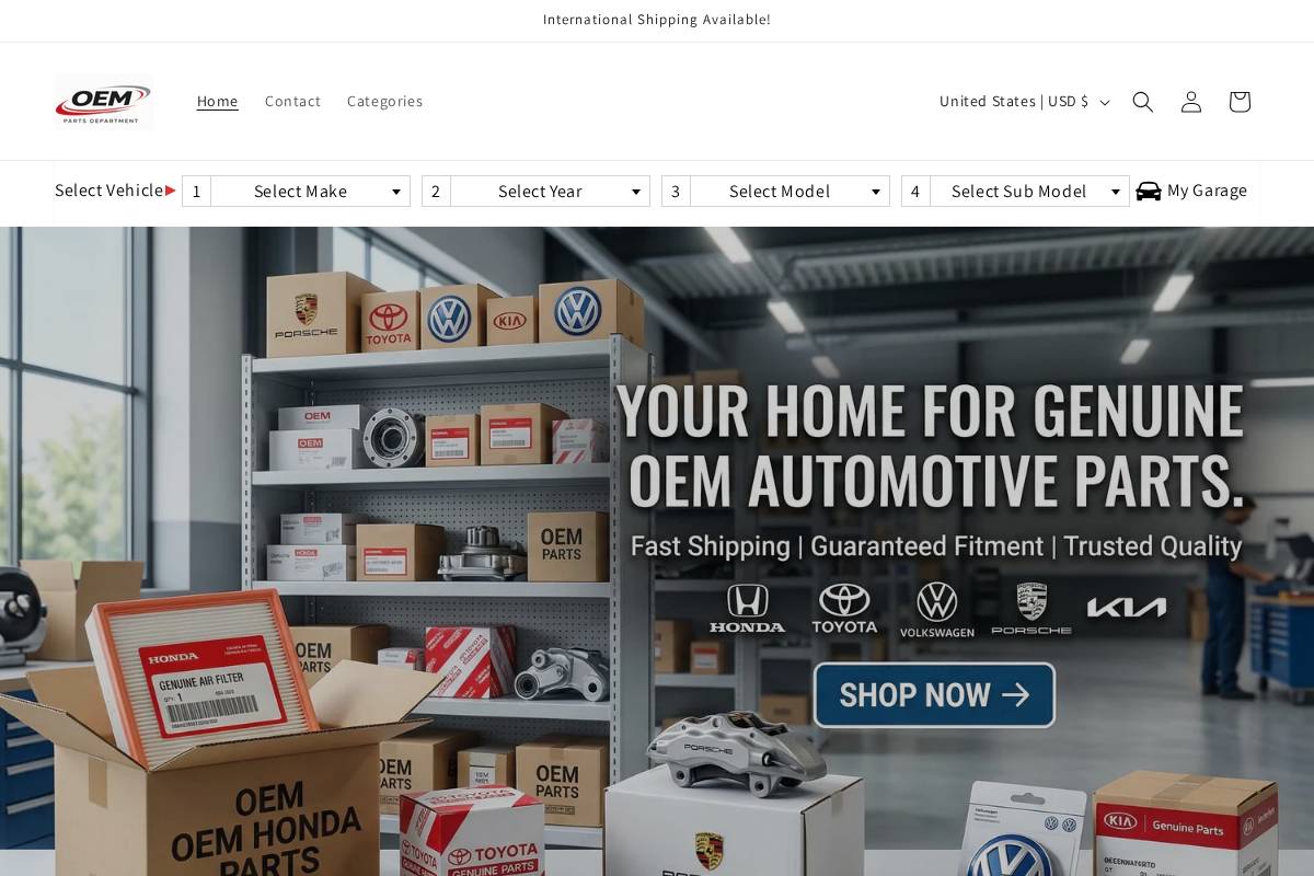 oempartsdepartment.com homepage screenshot