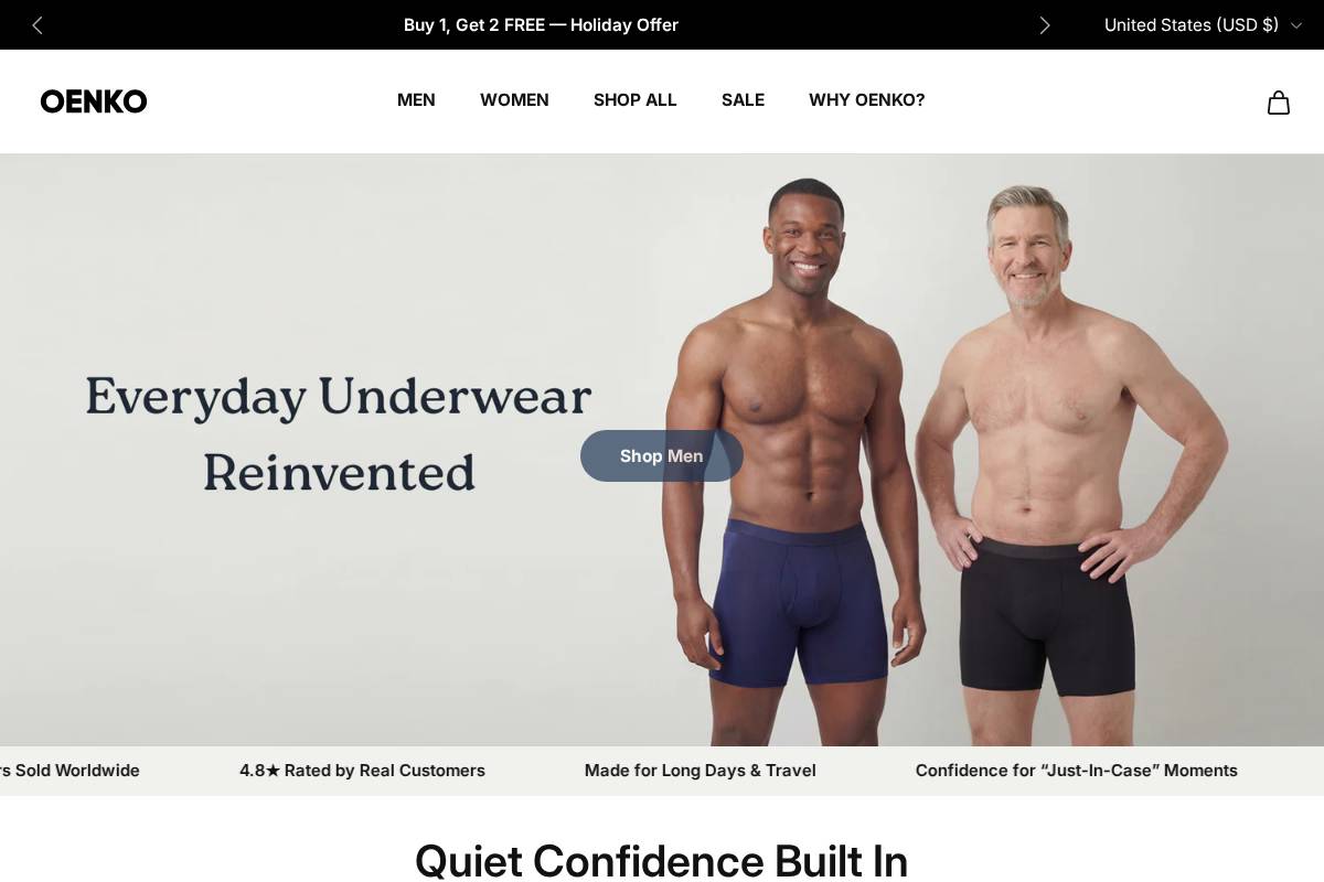 OENKO homepage screenshot