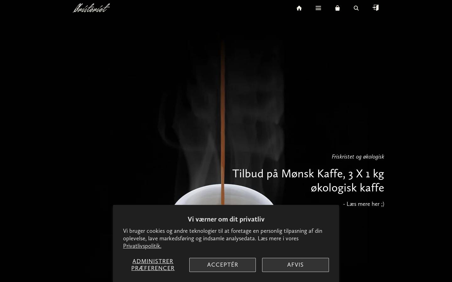 Øristeriet homepage screenshot