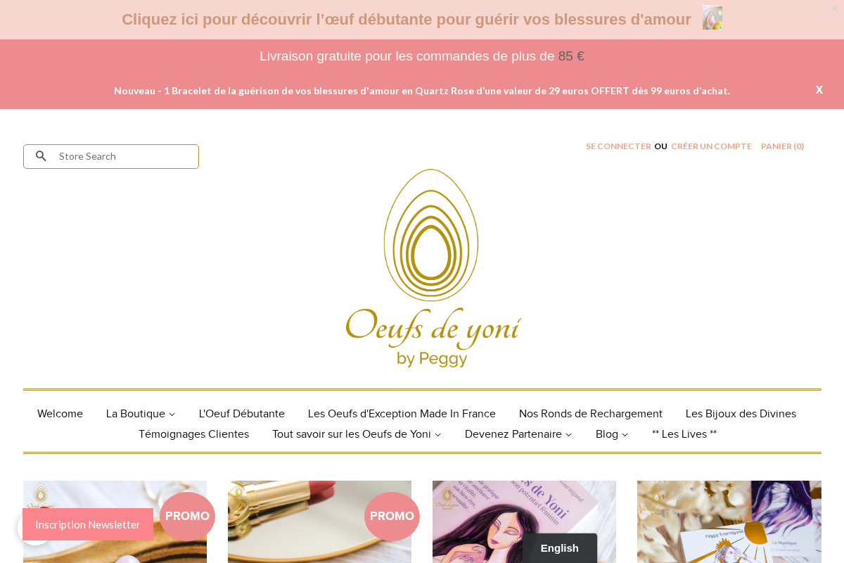 Oeufs de Yoni homepage screenshot