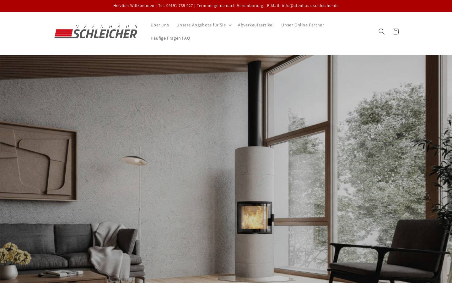 ofenhaus-schleicher.de homepage screenshot