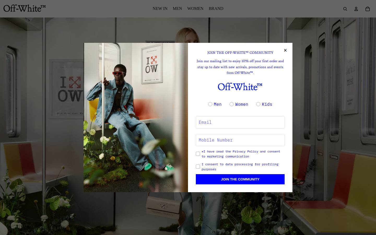 Off-White homepage screenshot