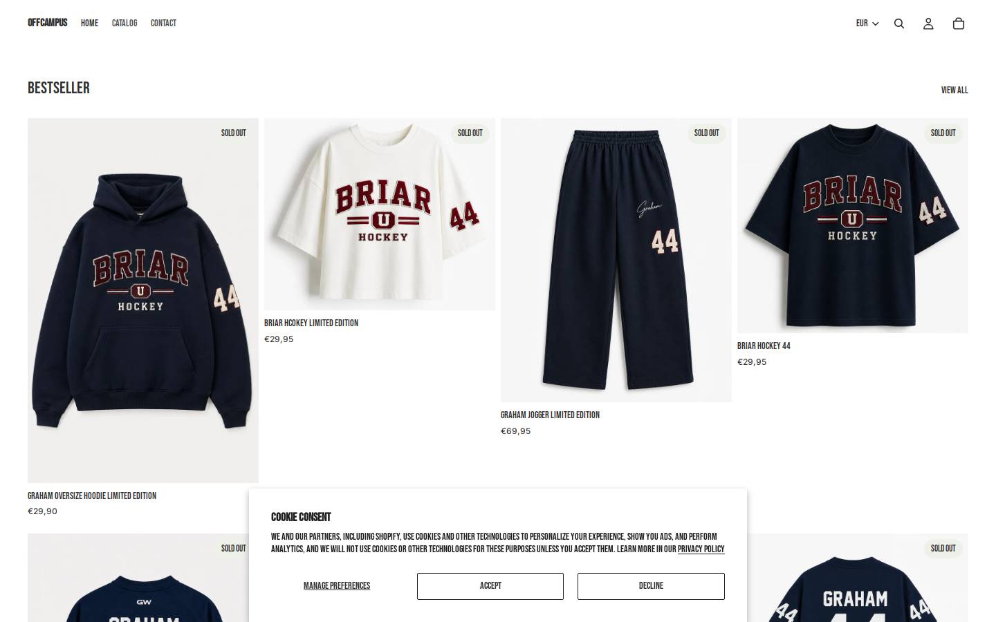 Off Campus homepage screenshot