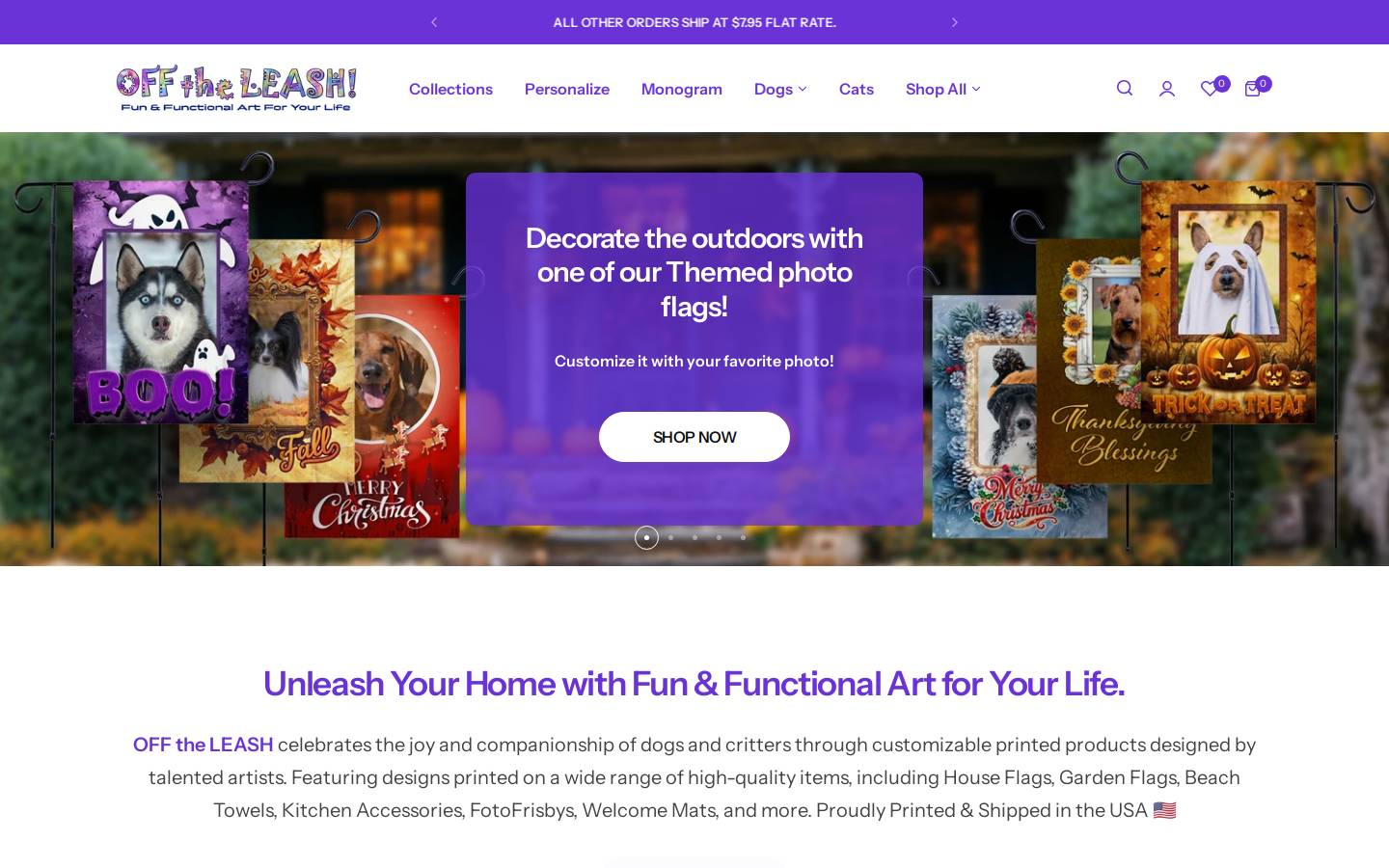 off-the-leash.com homepage screenshot