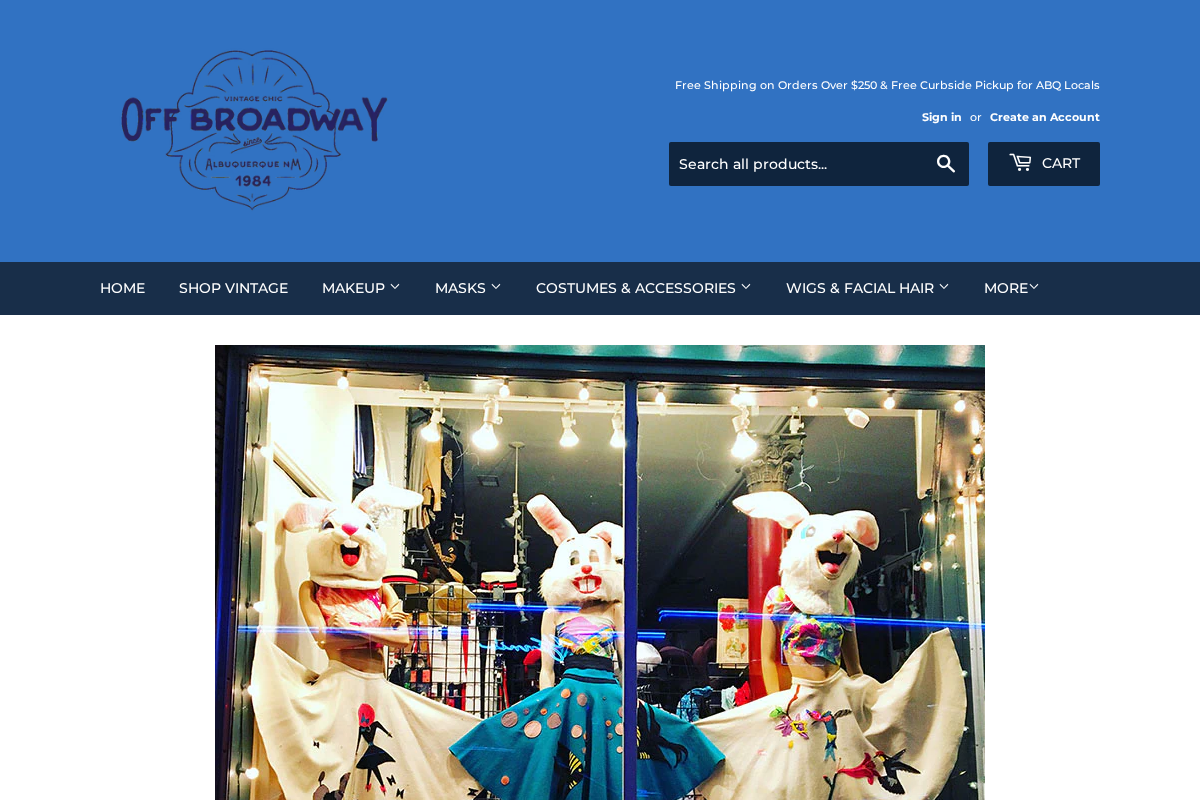 Off Broadway Vintage & Costumes homepage screenshot