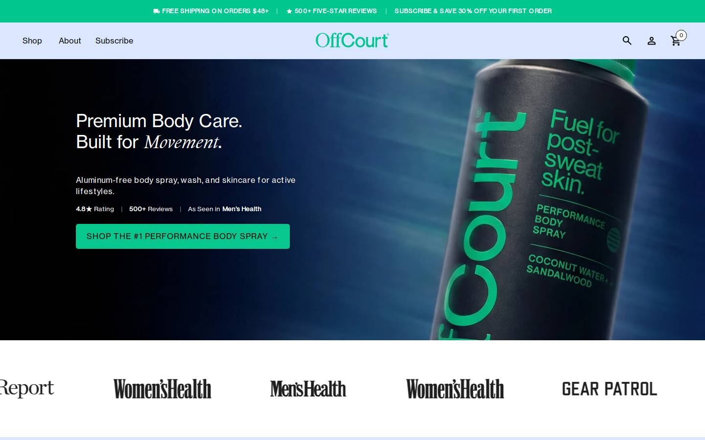 offcourt.com homepage screenshot