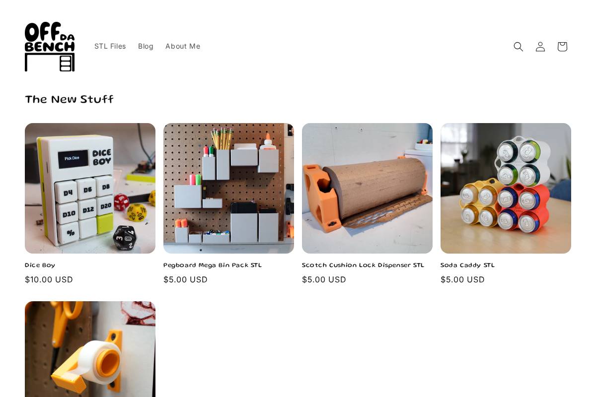 offdabench.com homepage screenshot