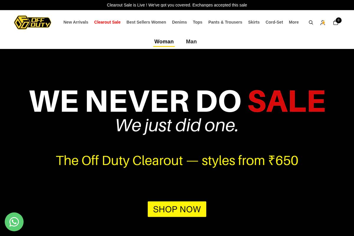 offduty.in homepage screenshot