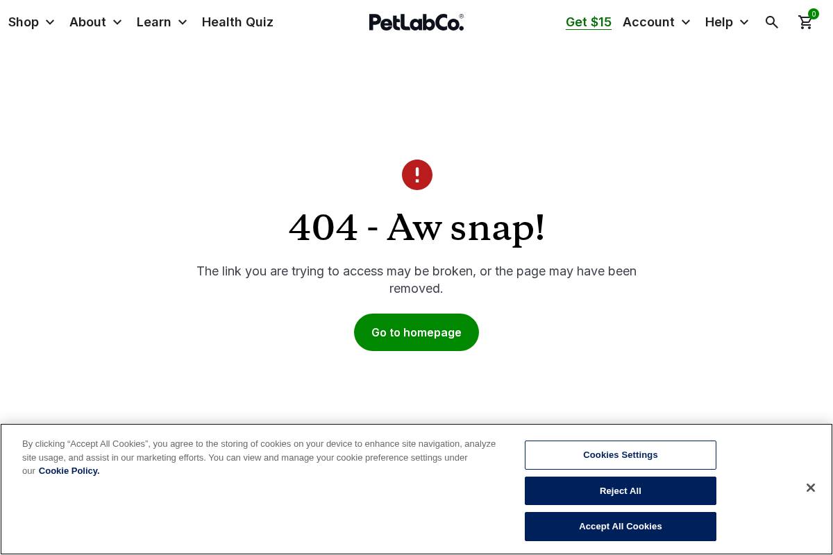 offers.thepetlabco.com homepage screenshot