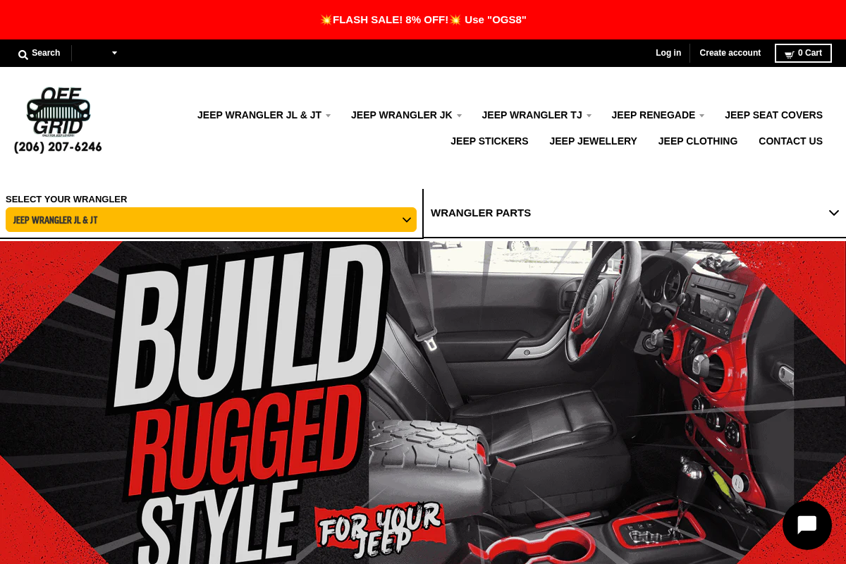OffGrid-Store Jeep Accessories homepage screenshot
