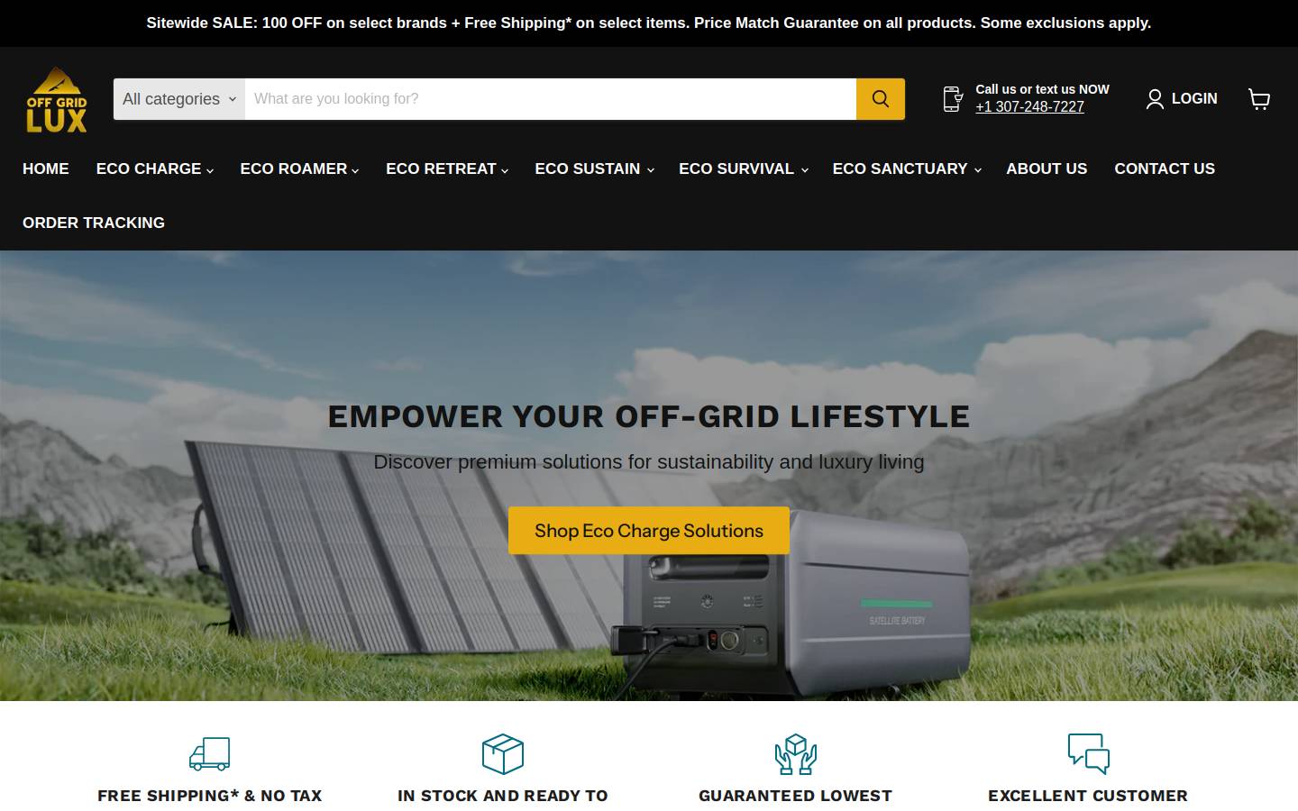 offgridlux.com homepage screenshot