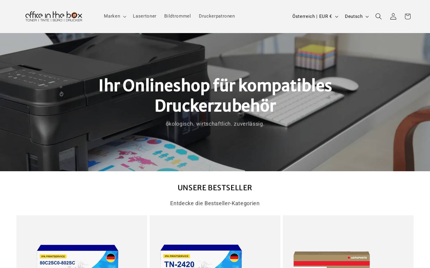 officeinthebox.at homepage screenshot