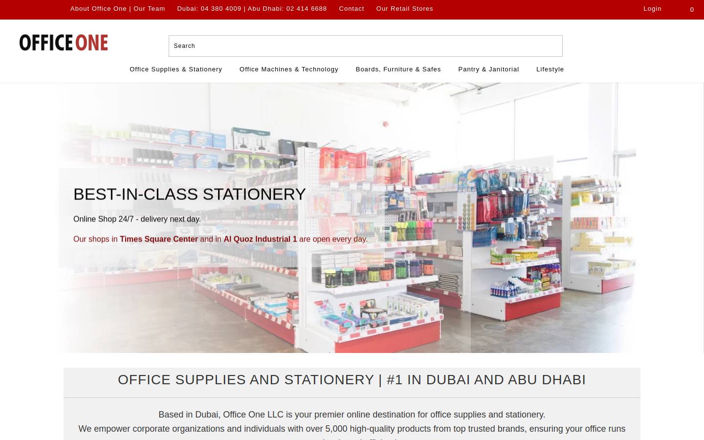 officeoneuae.com homepage screenshot