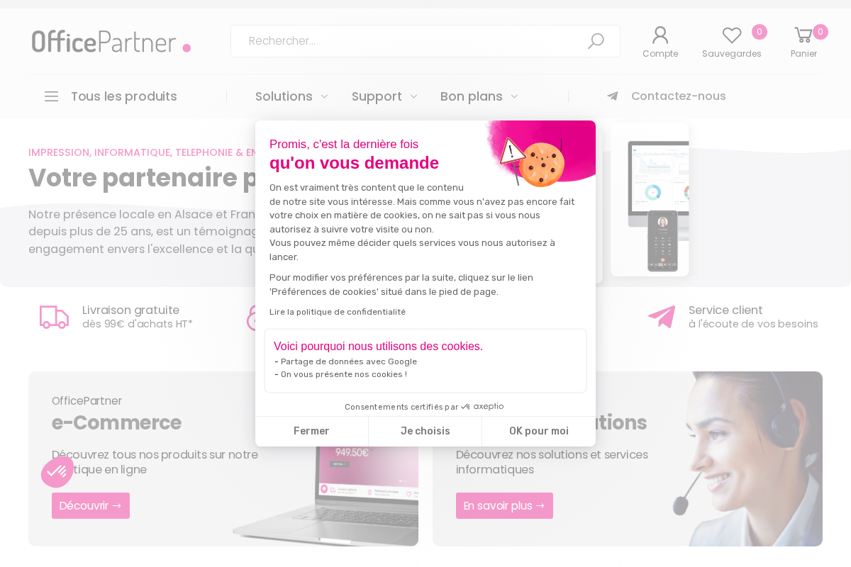 OfficePartner homepage screenshot