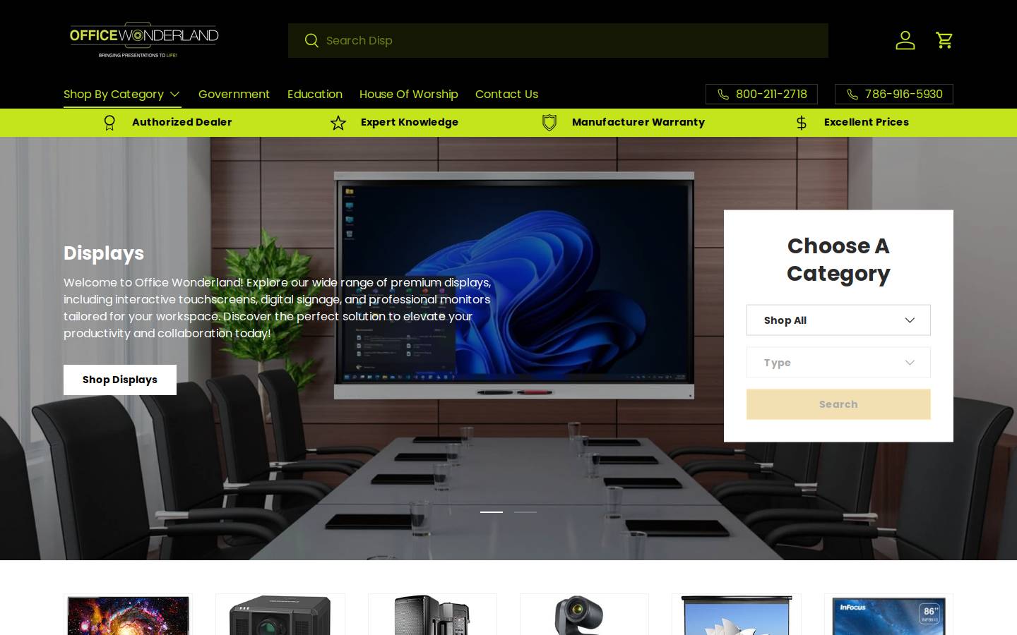 Officewonderland homepage screenshot