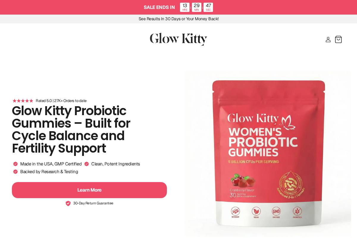 officialglowkitty.com homepage screenshot