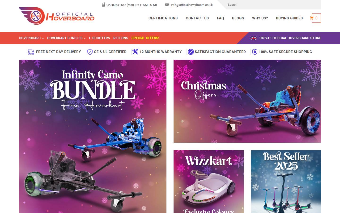 Official Hoverboard homepage screenshot