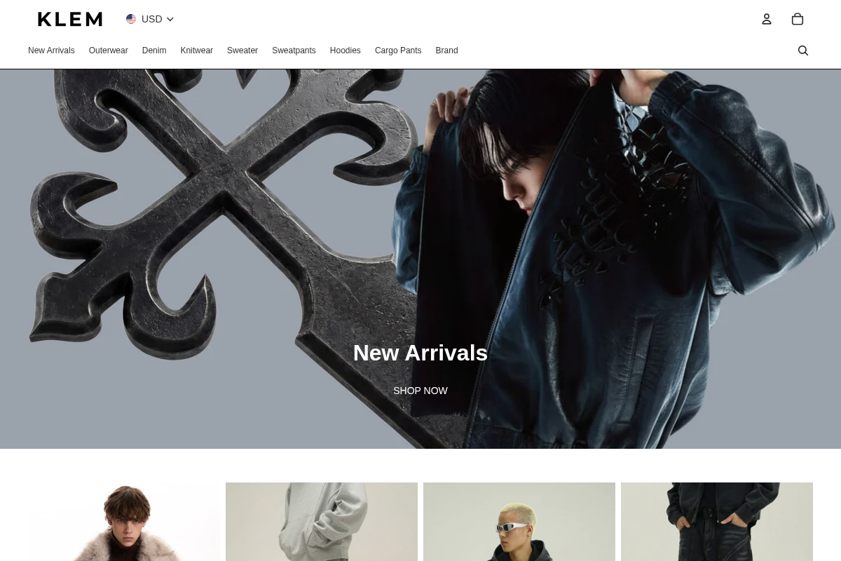 Klem homepage screenshot