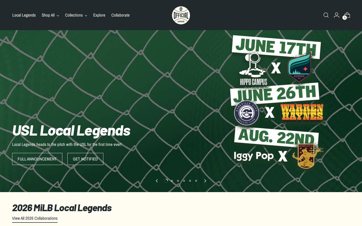officialleague.com homepage screenshot