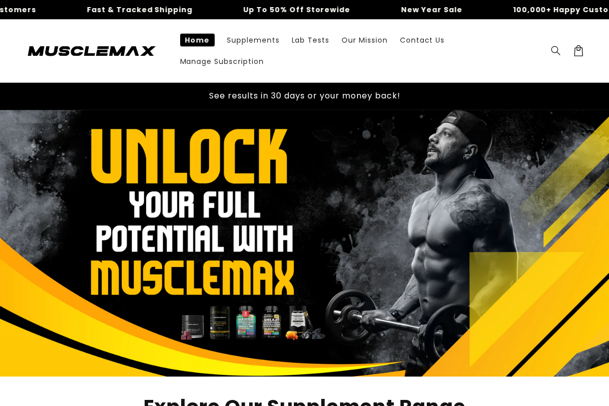 Officialmusclemax homepage screenshot
