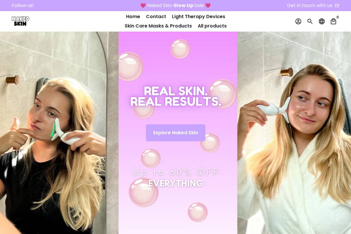 Officialnakedskin homepage screenshot