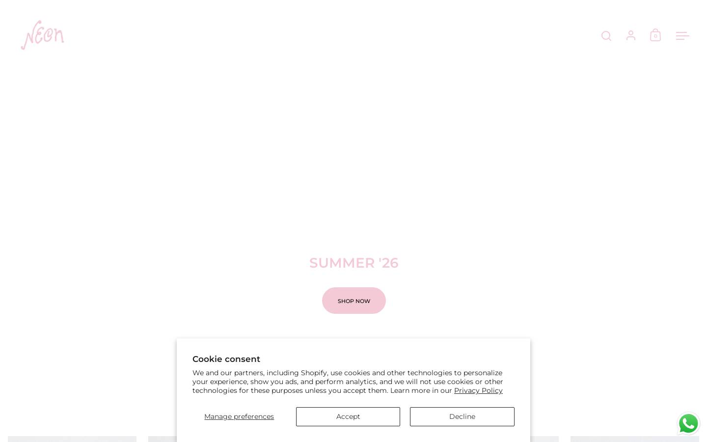 officialsneon.com homepage screenshot