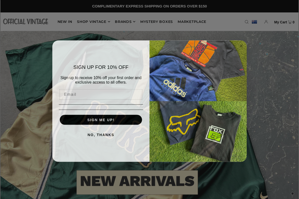 Official Vintage homepage screenshot