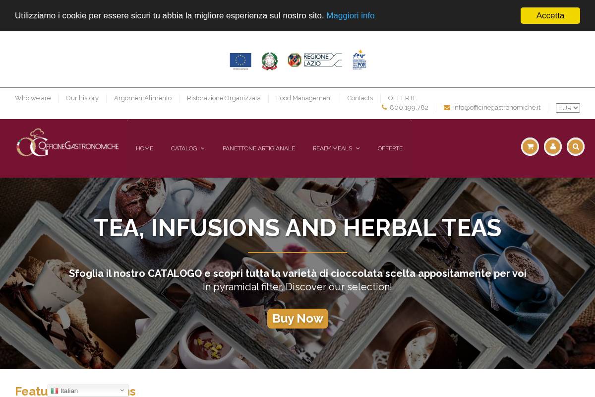 Officine Gastronomiche homepage screenshot