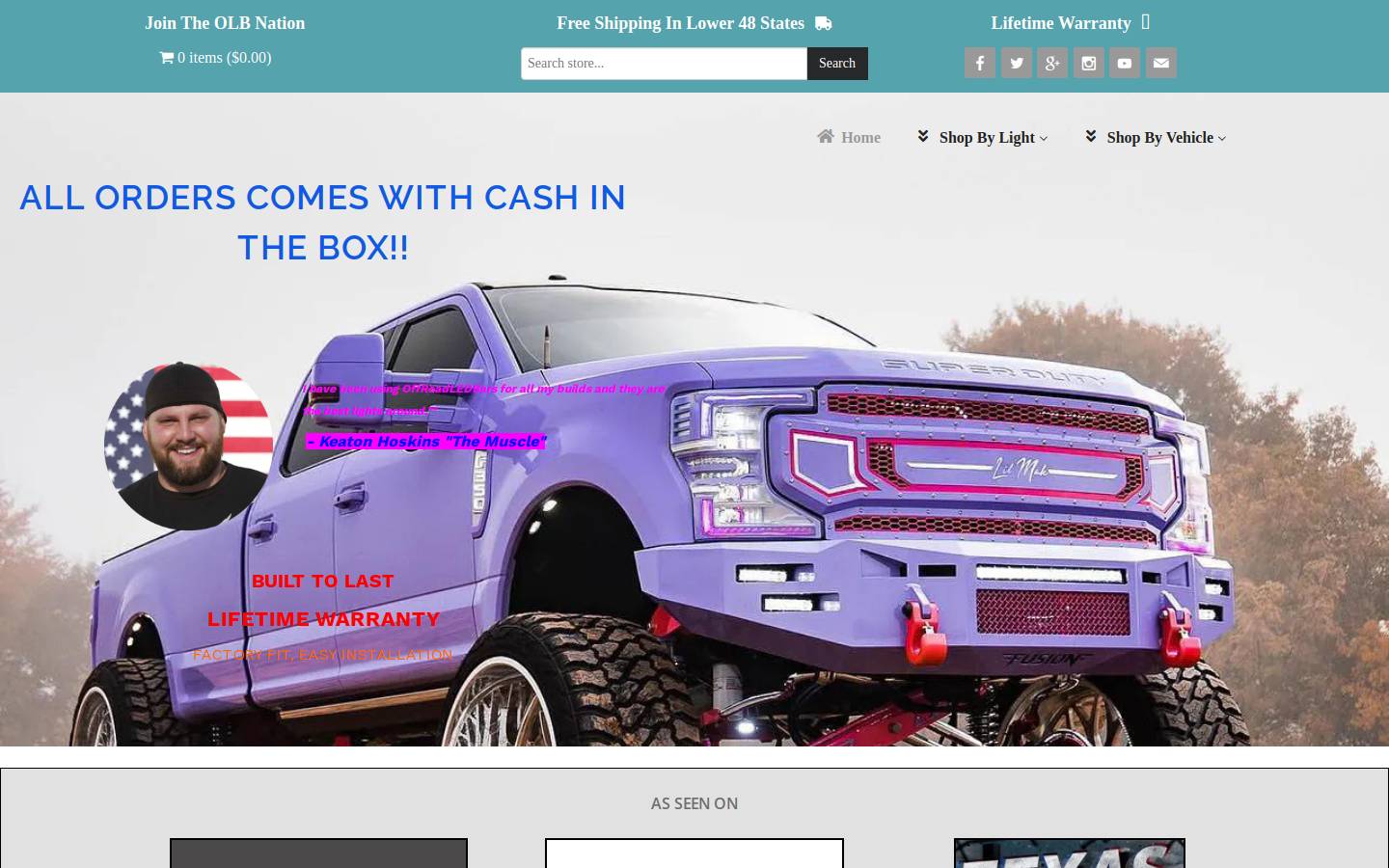 offroadledbars.com homepage screenshot