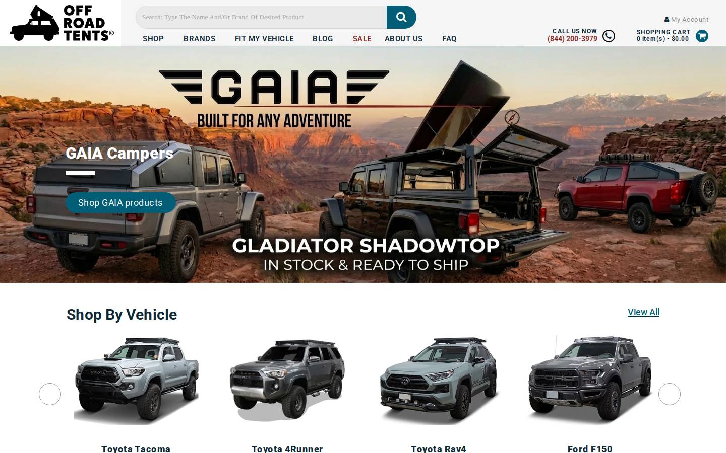 Offroadtents homepage screenshot