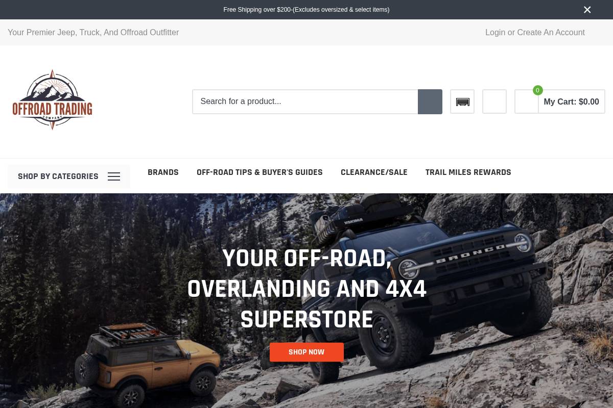 offroadtradingco.com homepage screenshot