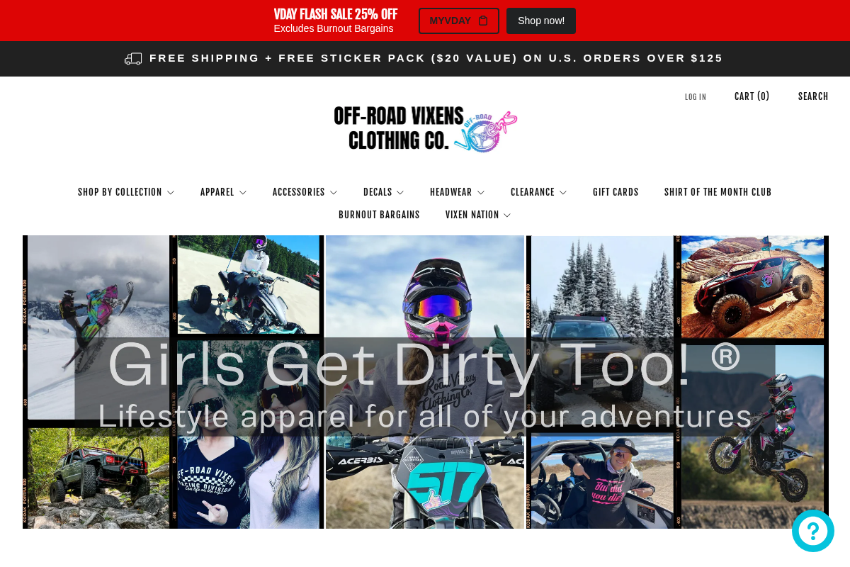 OFF-ROAD VIXENS CLOTHING CO. homepage screenshot