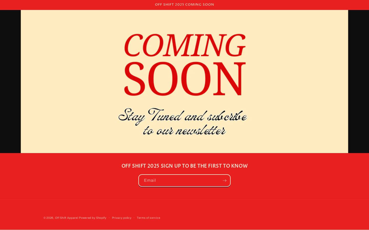 offshiftapparel.com homepage screenshot
