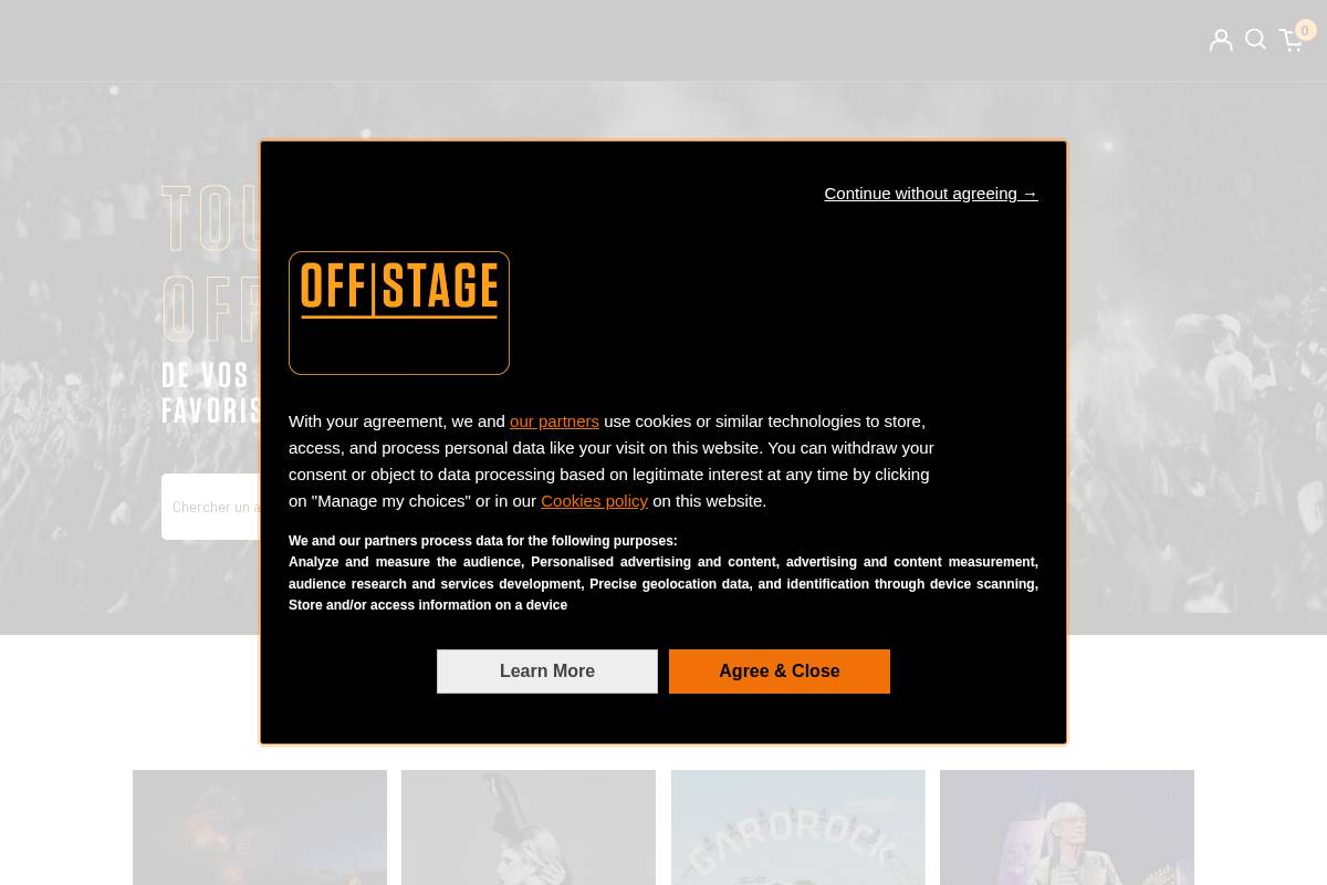 Offstage homepage screenshot