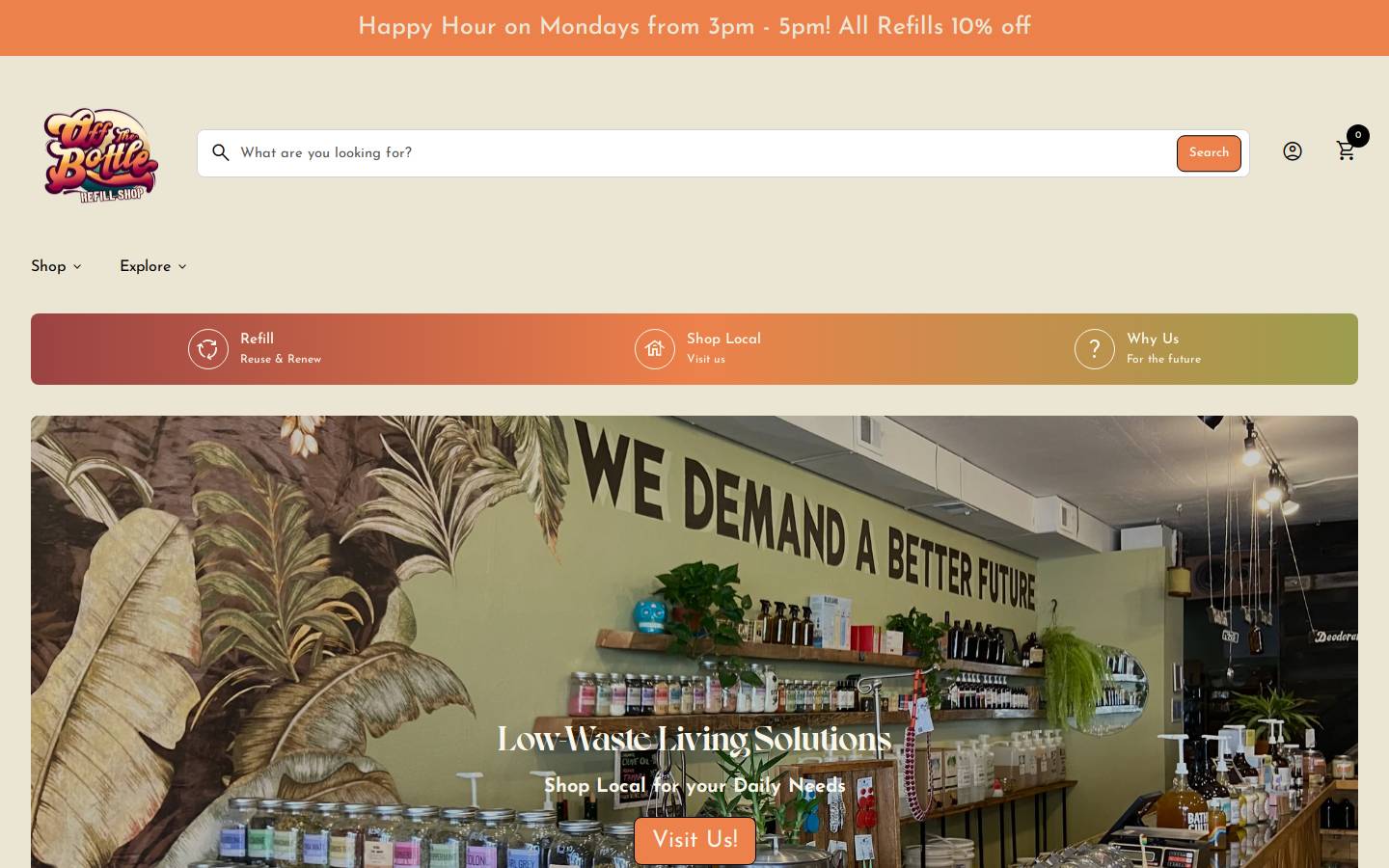 offthebottlerefills.com homepage screenshot