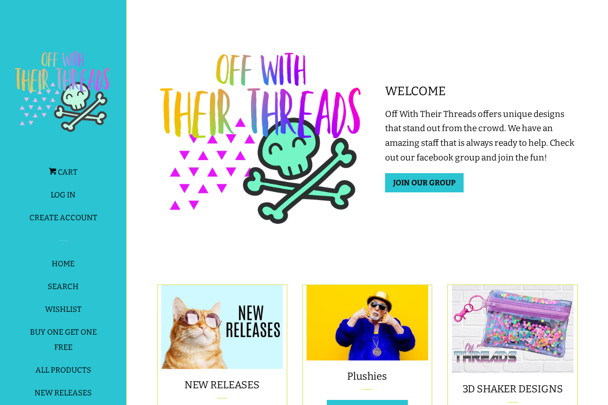 Off With Their Threads homepage screenshot