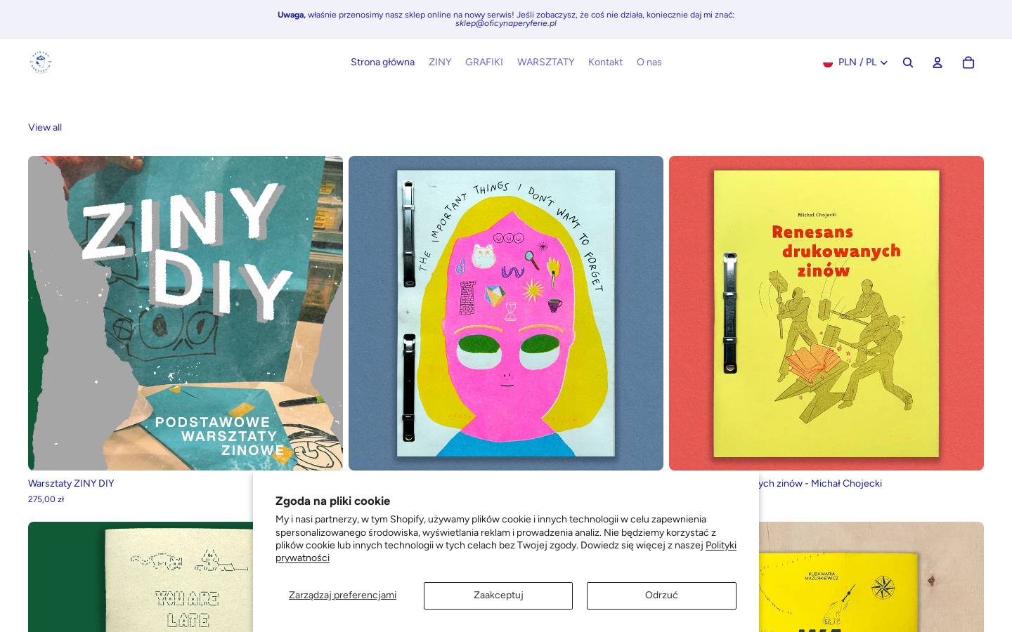 oficynaperyferie.com homepage screenshot