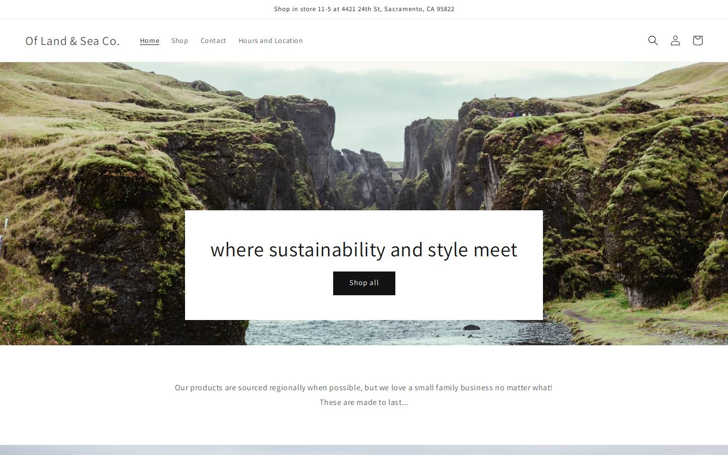 oflandandseaco.com homepage screenshot